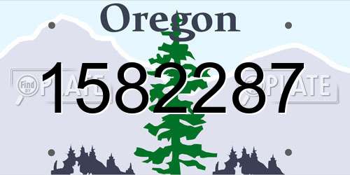1582287 Oregon License Plate