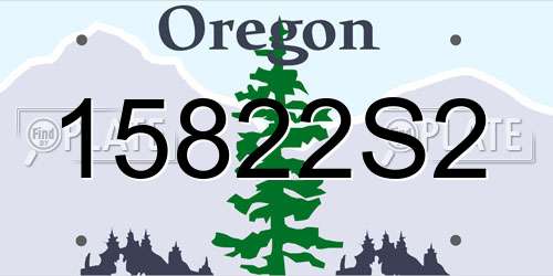 15822S2 Oregon License Plate