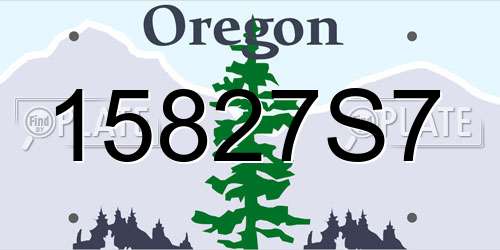 15827S7 Oregon License Plate