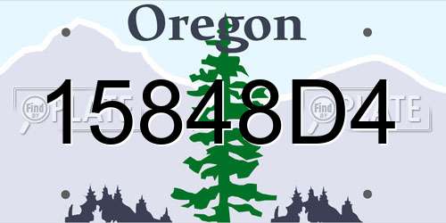 15848D4 Oregon License Plate
