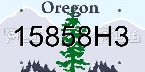15858H3 Oregon License Plate