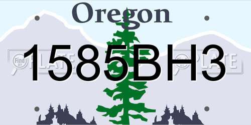 1585BH3 Oregon License Plate