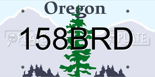 158BRD Oregon License Plate
