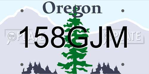 158GJM Oregon License Plate