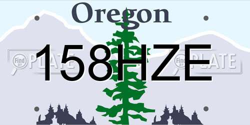158HZE Oregon License Plate