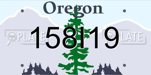 158I19 Oregon License Plate