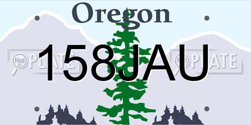 158JAU Oregon License Plate