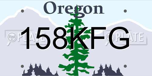 158KFG Oregon License Plate