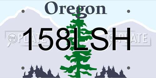 158LSH Oregon License Plate