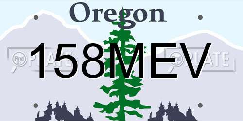 158MEV Oregon License Plate