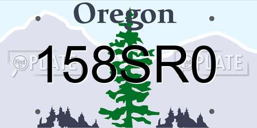 158SR0 Oregon License Plate