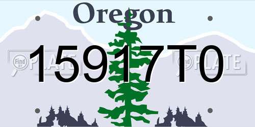 15917T0 Oregon License Plate