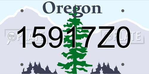 15917Z0 Oregon License Plate