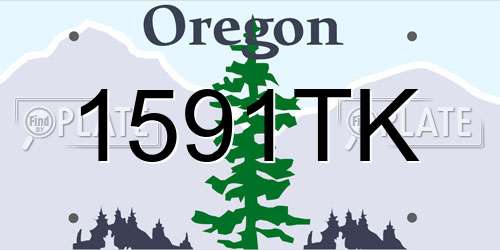 1591TK Oregon License Plate