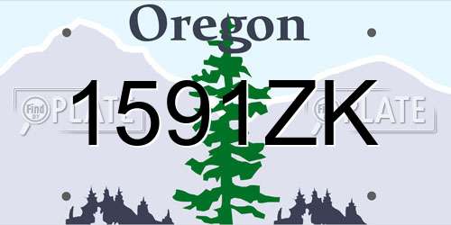 1591ZK Oregon License Plate
