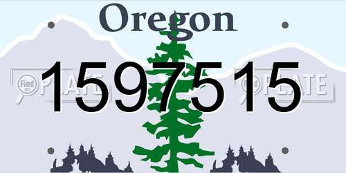 1597515 Oregon License Plate