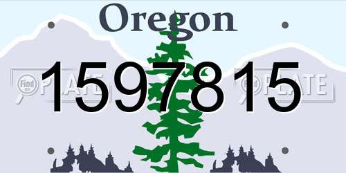 1597815 Oregon License Plate