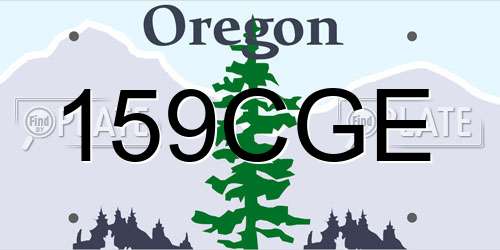 159CGE Oregon License Plate
