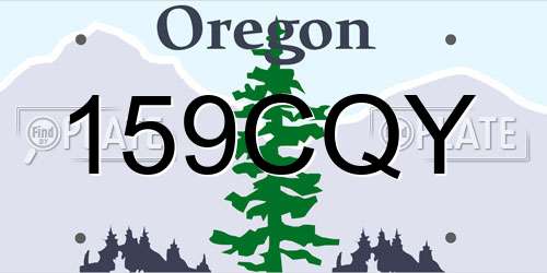 159CQY Oregon License Plate