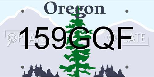 159GQF Oregon License Plate