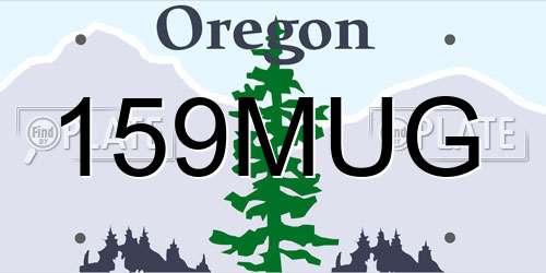 159MUG Oregon License Plate