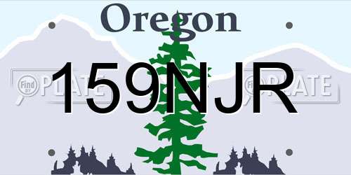 159NJR Oregon License Plate