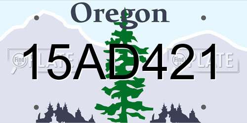 15AD421 Oregon License Plate