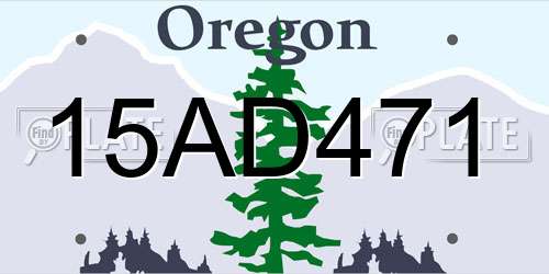15AD471 Oregon License Plate