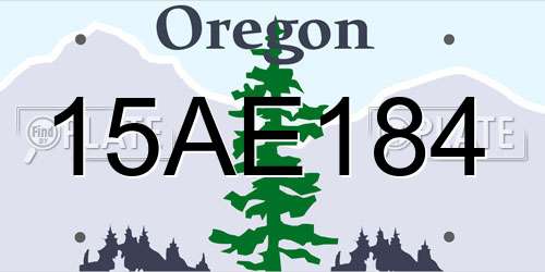 15AE184 Oregon License Plate