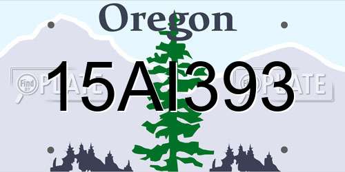 15AI393 Oregon License Plate