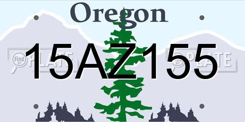 15AZ155 Oregon License Plate
