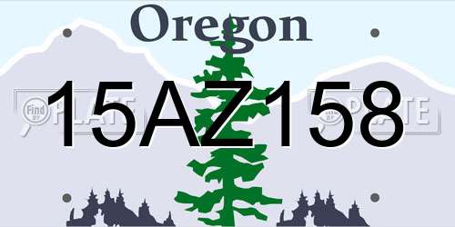 15AZ158 Oregon License Plate