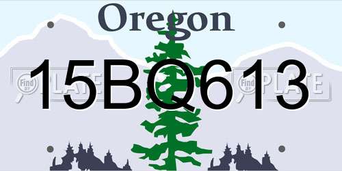 15BQ613 Oregon License Plate