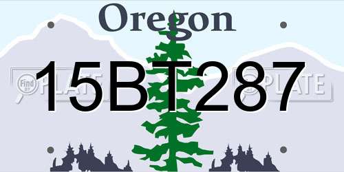 15BT287 Oregon License Plate