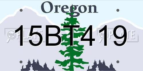 15BT419 Oregon License Plate