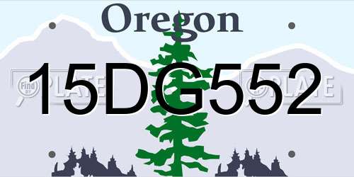 15DG552 Oregon License Plate