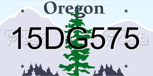 15DG575 Oregon License Plate