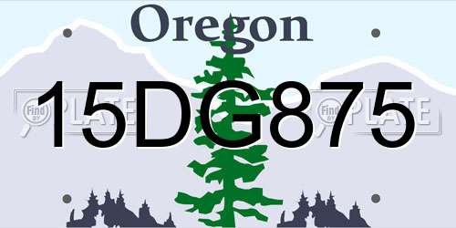 15DG875 Oregon License Plate