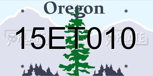 15ET010 Oregon License Plate