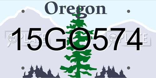 15GO574 Oregon License Plate