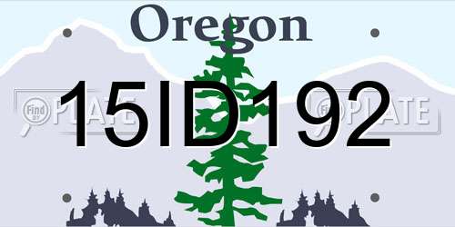 15ID192 Oregon License Plate
