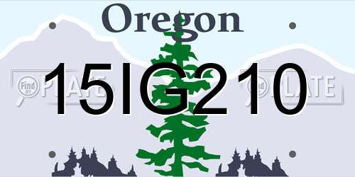 15IG210 Oregon License Plate