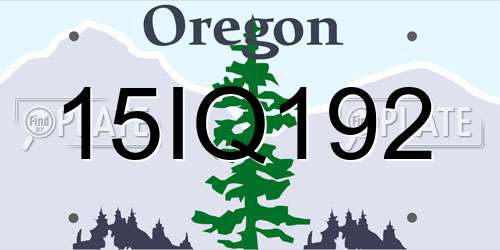 15IQ192 Oregon License Plate