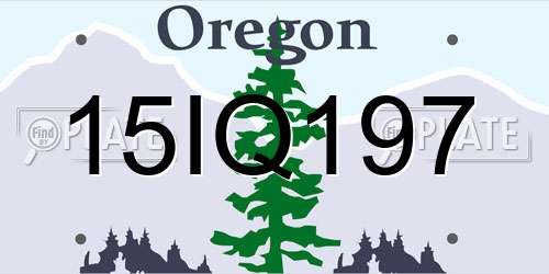15IQ197 Oregon License Plate