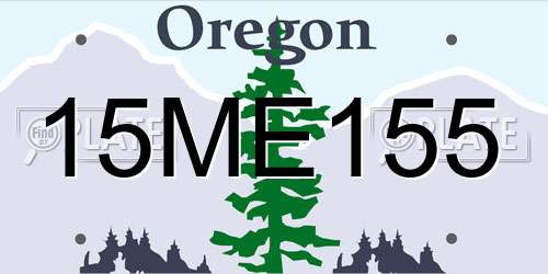 15ME155 Oregon License Plate