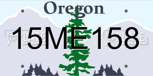 15ME158 Oregon License Plate