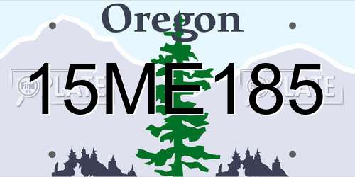 15ME185 Oregon License Plate