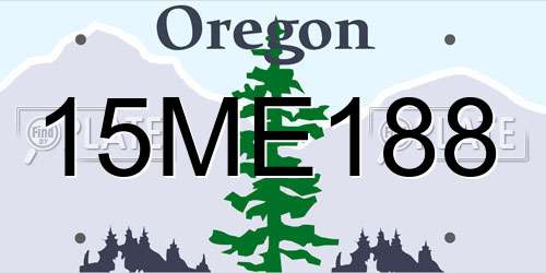 15ME188 Oregon License Plate