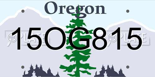15OG815 Oregon License Plate