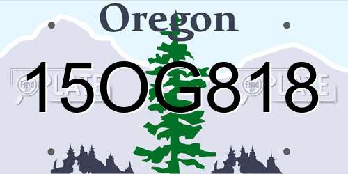 15OG818 Oregon License Plate
